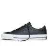 Adidași unisex One Star din piele, cu talpă joasă, negru/alb