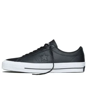 Adidași unisex One Star din piele, cu talpă joasă, negru/alb