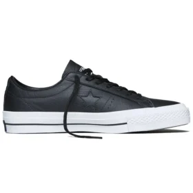 Adidași unisex One Star din piele, cu talpă joasă, negru/alb