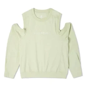 Bluză cu umeri decupați din tricot răsucit, mărimi asiatice „Verde deschis”