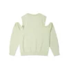 Bluză cu umeri decupați din tricot răsucit, mărimi asiatice „Verde deschis”
