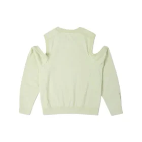 Bluză cu umeri decupați din tricot răsucit, mărimi asiatice „Verde deschis”