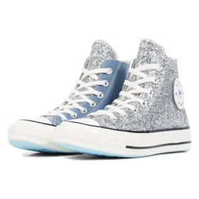Chiara x Chuck 70 High „Silver Glitter Blue”