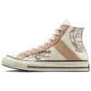 Chuck 70 cu inserții din piele, model înalt „Egret Champagne Tan”