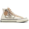 Chuck 70 cu inserții din piele, model înalt „Egret Champagne Tan”