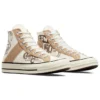Chuck 70 cu inserții din piele, model înalt „Egret Champagne Tan”