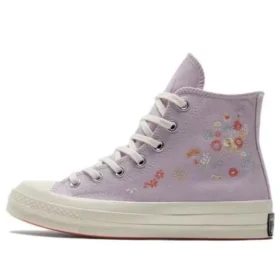Chuck 70 High „Imprimeu floral brodat – Ametist pal”