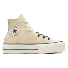 Chuck Taylor All Lift din pânză și piele „Beige White”