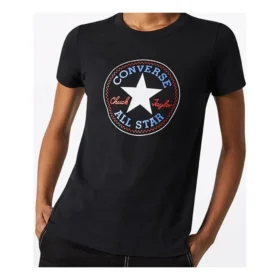 Chuck Taylor All Star cu guler rotund și mânecă scurtă „Negru”