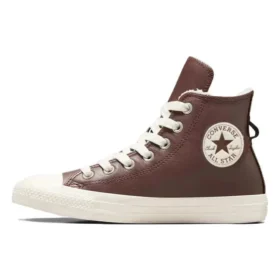 Chuck Taylor All Star din piele cu căptușeală din blană artificială „Maro închis”
