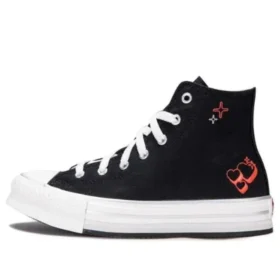 Chuck Taylor All Star EVA Lift Platform Y2K Heart High Top „Negru”