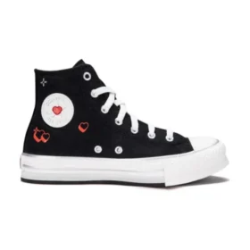 Chuck Taylor All Star EVA Lift Platform Y2K Heart High Top „Negru”