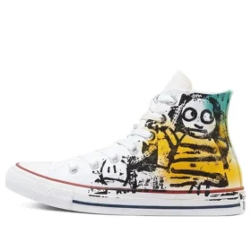 Chuck Taylor All Star High Hand Painted Canvas „White Yellow Blue”