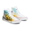 Chuck Taylor All Star High Hand Painted Canvas „White Yellow Blue”
