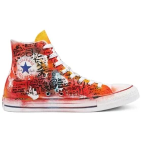 Chuck Taylor All Star High Hand Painted „Orange Red”