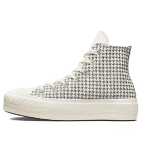 Chuck Taylor All Star Lift Platform High „Houndstooth Shine – Egret Pure Silver”