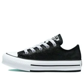Chuck Taylor All Star Lift Platform Piele irizată „Negru Alb”