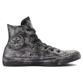 Chuck Taylor All Star Luxe Leather „Negru Gri Argintiu”
