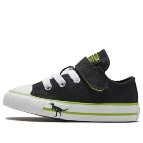 Chuck Taylor All Star pentru bebeluși Dinoverse cu velcro „Black Green”