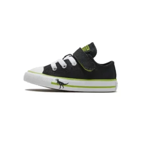 Chuck Taylor All Star pentru bebeluși Dinoverse cu velcro „Black Green”