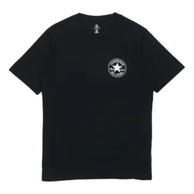 Chuck Taylor All Star Tricou sport cu guler rotund și imprimeu logo, mânecă scurtă „Negru” Chuck Taylor All Star Tricou sport cu guler rotund și imprimeu logo, mânecă scurtă „Negru”