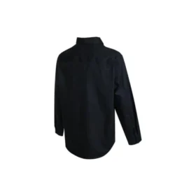 Cămașă cu mâneci lungi și nasturi, țesută, mărime asiatică „Negru”