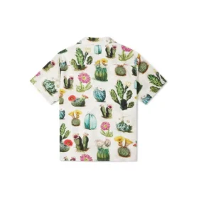 Cămașă de vacanță cu imprimeu vegetal, mărimi asiatice „Desert Sand Cactus Multi”