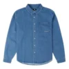 Cămașă din denim cu mâneci lungi Oxford, mărimi asiatice „Albastru indigo”