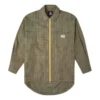Cămașă țesută oversized cu buzunare, mărimi asiatice „Verde măslin”