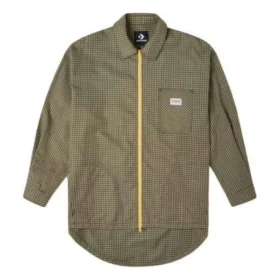 Cămașă țesută oversized cu buzunare, mărimi asiatice „Verde măslin”
