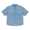 Cămașă utilitară din denim cu logo Asia Sizing „LT Retro Blue”
