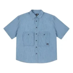 Cămașă utilitară din denim cu logo Asia Sizing „LT Retro Blue”