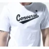 Converse Classic pentru bărbați, cu model alfabet, mânecă scurtă, alb