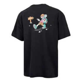 Converse pentru bărbați cu imprimeu amuzant de desene animate, respirabil, sport, mânecă scurtă, negru Converse pentru bărbați cu imprimeu amuzant de desene animate, respirabil, sport, mânecă scurtă, negru