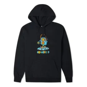 Converse pentru bărbați cu imprimeu cu logo de desene animate, negru închis Converse pentru bărbați cu imprimeu cu logo de desene animate, negru închis