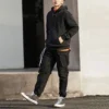 Converse pentru bărbați cu imprimeu, model larg, negru