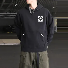 Converse pentru bărbați, culori contrastante, logo, fleece, sport, negru Converse pentru bărbați, culori contrastante, logo, fleece, sport, negru