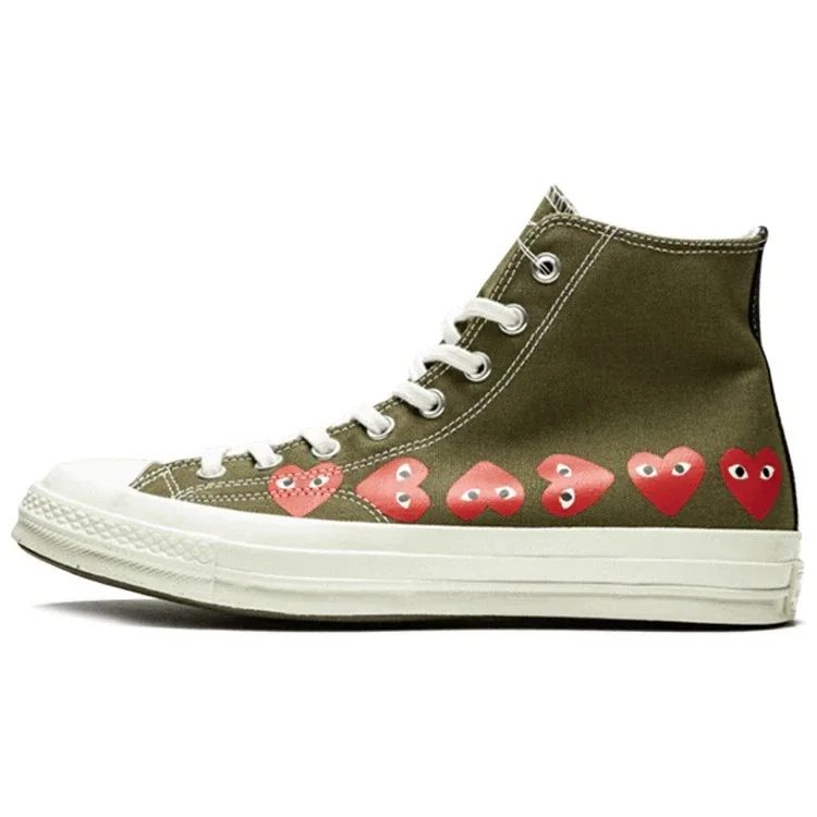 Converse x COMME des GARCONS PLAY Chuck 70 Hi Multi Heart „Khaki” Converse x COMME des GARCONS PLAY Chuck 70 Hi Multi Heart „Khaki”