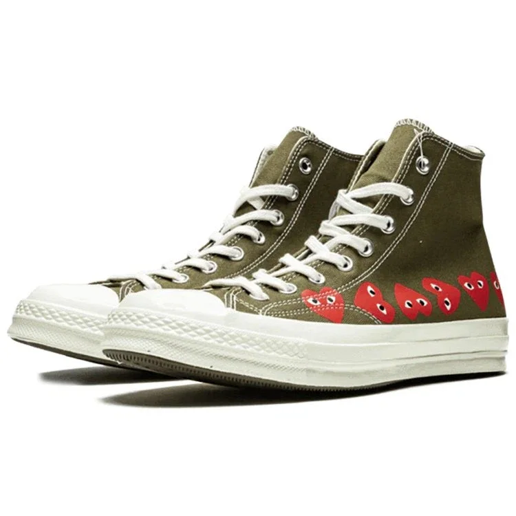 Converse x COMME des GARCONS PLAY Chuck 70 Hi Multi Heart „Khaki” Converse x COMME des GARCONS PLAY Chuck 70 Hi Multi Heart „Khaki”