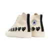 Converse x COMME des GARCONS PLAY Chuck 70 Hi „Multi Heart – Milk Black”