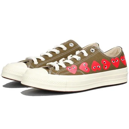 Converse x COMME des GARCONS PLAY Chuck 70 Low Multi Heart „Khaki” Converse x COMME des GARCONS PLAY Chuck 70 Low Multi Heart „Khaki”