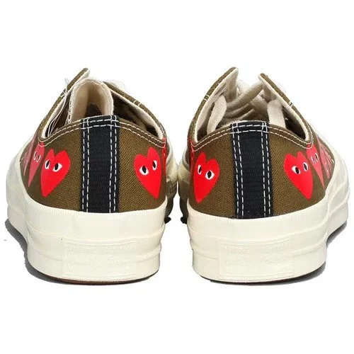 Converse x COMME des GARCONS PLAY Chuck 70 Low Multi Heart „Khaki” Converse x COMME des GARCONS PLAY Chuck 70 Low Multi Heart „Khaki”