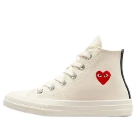 Converse x Comme des Garcons PLAY Single Heart Chuck 70 Hi „Milk”