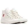 Converse x Comme des Garcons PLAY Single Heart Chuck 70 Hi „Milk”
