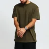 Converse x Kim Jones Crossover pentru bărbați, cu etichetă mică, culoare solidă, sport, guler rotund, mânecă scurtă, verde măslin