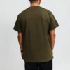 Converse x Kim Jones Crossover pentru bărbați, cu etichetă mică, culoare solidă, sport, guler rotund, mânecă scurtă, verde măslin