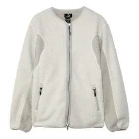 Converse x Slam Jam Jachetă sport casual reversibilă cu îmbinări, semnată în comun, pentru bărbați, alb