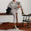 Converse x Todd Snyder Seria Crossover Pulover sport în carouri pentru cupluri, stil gri