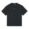 Culoare solidă, croi larg, guler rotund, mânecă scurtă, stil pentru cuplu, negru