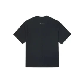 Culoare solidă, croi larg, guler rotund, mânecă scurtă, stil pentru cuplu, negru